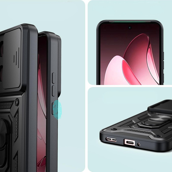 Θήκη για Oppo Reno 13 Pro, CamShield Slide, μαύρη