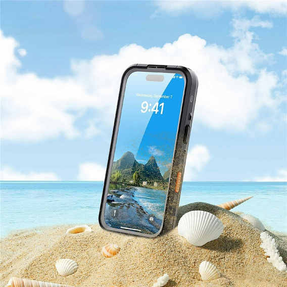 Θήκη για iPhone 17 Pro, αδιάβροχη IP68, SHELLBOX MagSafe, μαύρο