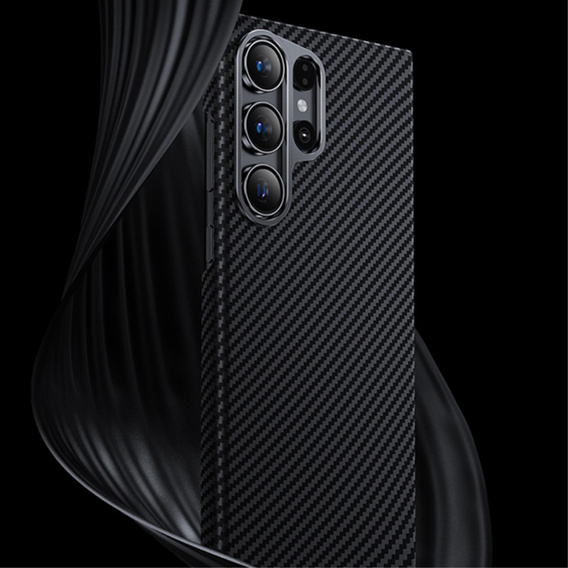 θήκη BENKS Kevlar για Samsung Galaxy S24 Ultra, για MagSafe, Carbon Fiber, μαύρη