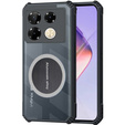 Θήκη για Infinix Note 40 Pro Plus, με μαγνητική πλάκα, διαφανής / μαύρη