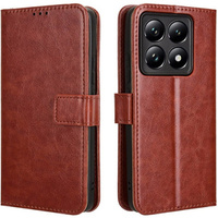 Θήκη με πτερύγιο για Xiaomi 14T Pro, Crazy Horse Wallet, καφέ