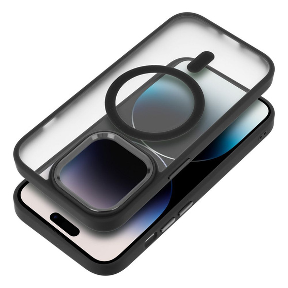 Θήκη για iPhone 16 Pro Max, για MagSafe, ERBORD Μatt Case, διαφανής / μαύρη + Γυαλί οθόνης