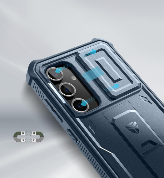 Θωρακισμένη θήκη για Samsung Galaxy S24 FE, Dexnor Full Body (Two Frames), σκούρο μπλε