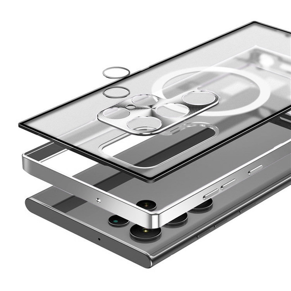 θήκη προστασίας κάμερας για το Samsung Galaxy S22 Ultra, CamShield MagSafe, διαφανές / ασημί