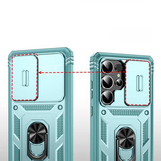 Θήκη για Samsung Galaxy S25 Ultra, KickStand Camera Lens, μπλε