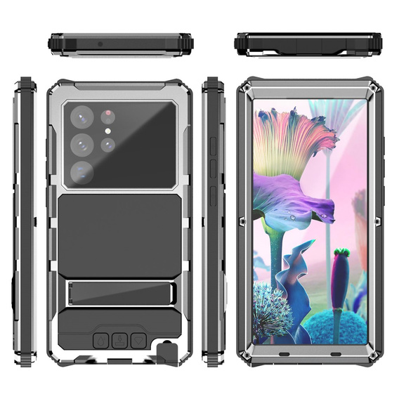 Θήκη για Samsung Galaxy S23 Ultra, R-JUST, θωρακισμένη, ασημί