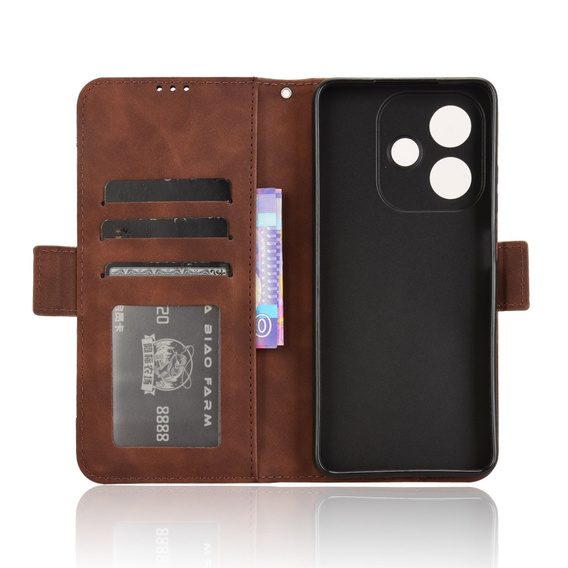 Θήκη με πτερύγιο για Oppo A40 / Oppo A40m, Card Slot, καφέ