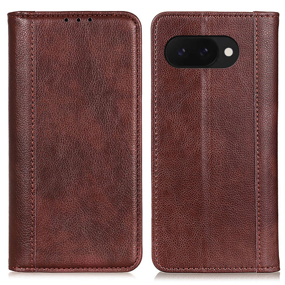 θήκη με πτερύγιο για Google Pixel 9A, Split Leather, καφέ