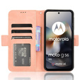 Θήκη με πτερύγιο για Motorola Moto G56 5G, Card Slot, ροζ
