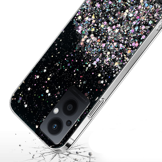 Θήκη για Oppo Reno7 Lite 5G, Glittery, μαύρη