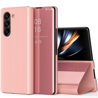 Θήκη για Samsung Galaxy Z Fold 5 5G, Clear View, ροζ rose gold