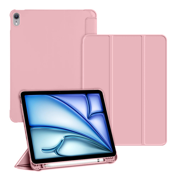 Θήκη για iPad Pro 11 2024, Smartcase με χώρο για γραφίδα, ροζ