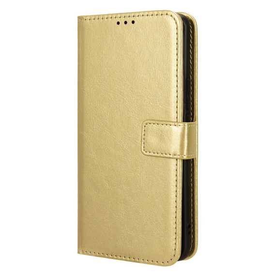 Θήκη με πτερύγιο για Honor Magic 6 Lite 5G, Crazy Horse Wallet, χρυσή