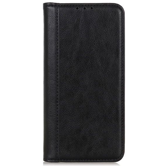 Θήκη για Samsung Galaxy S24, Wallet Litchi Leather, μαύρη