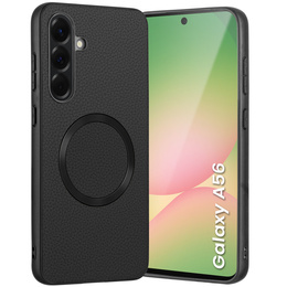 Θήκη για Samsung Galaxy A56 5G, Leather Hybrid MagSafe, μαύρη