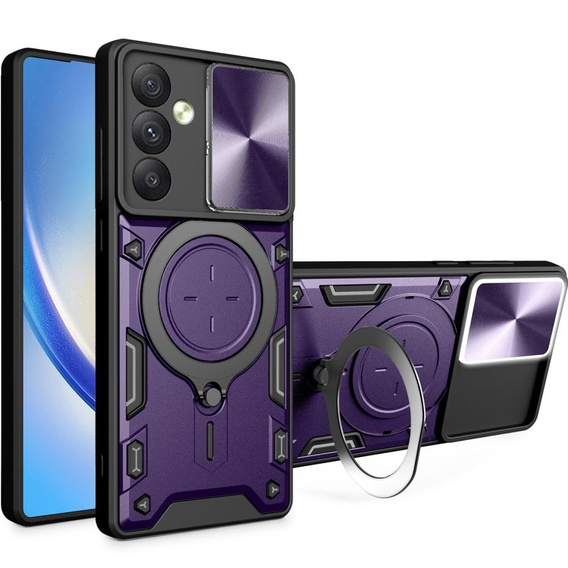 Θωρακισμένη θήκη για Samsung Galaxy A54 5G, CamShield Slide, μωβ