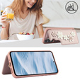 θήκη για Samsung Galaxy S23 FE, Leather Flower Card Slot, ροζ