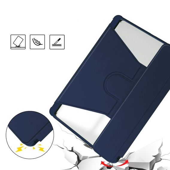 Θήκη πληκτρολογίου για iPad Pro 11" 2024 (5 gen.), Rotary 360° Leather, σκούρο μπλε