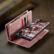 CASEME θήκη για Samsung Galaxy S25 Ultra, Retro Leather Wallet, με λουράκι, ροζ