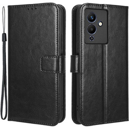 Θήκη με πτερύγιο για Infinix Note 12 5G, Crazy Horse Wallet, μαύρη