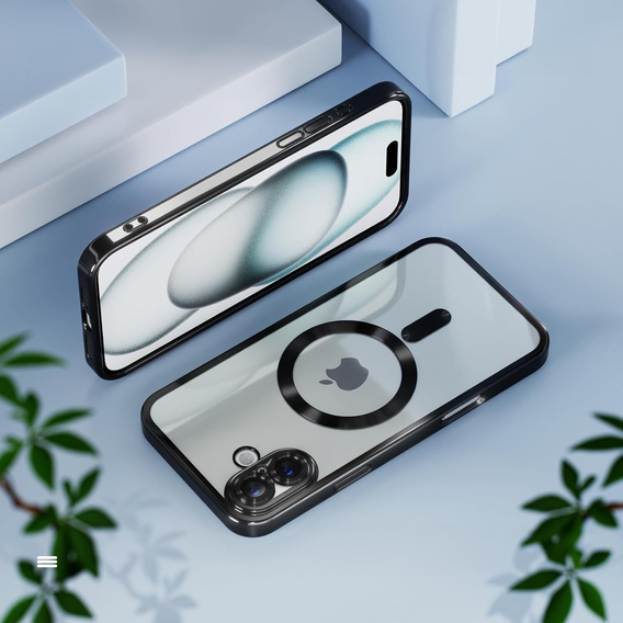 Θήκη για iPhone 16, Electro MagSafe, μαύρη + Γυαλί για την οθόνη