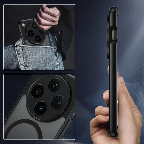 Θήκη για Oppo Find X8 Pro, για MagSafe, ERBORD Μatt Case, μαύρη
