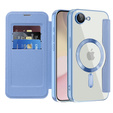 Θήκη με πτερύγιο για iPhone 16E, RFID Wallet MagSafe CamShield, μπλε