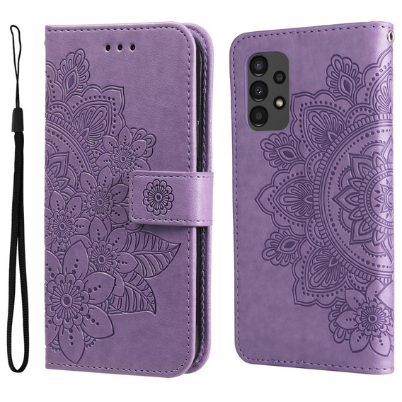 Θήκη με πτερύγιο για Samsung Galaxy A13 4G, Mandala Flower, μωβ