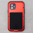 Love Mei Θήκη για iPhone 12, armored with glass, κόκκινη