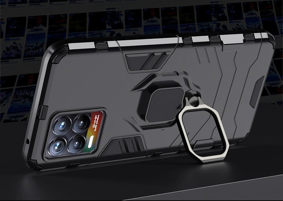 Θήκη για Realme 8 / 8 Pro, Kickstand Ring, μαύρη