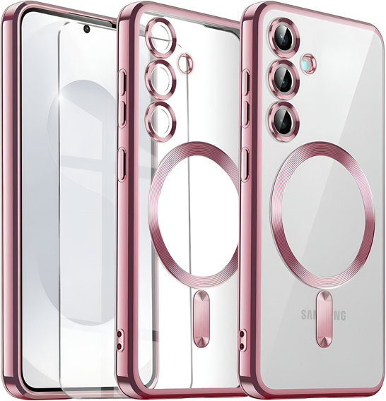 Θήκη για Samsung Galaxy S25+ Plus, Electro MagSafe, ροζ rose gold + Γυαλί για την οθόνη