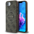 GUESS Θήκη για iPhone 16E, 4G Ring Classic Logo, καφέ