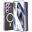 Μαγνητική θήκη MagSafe Dual Glass για Samsung Galaxy S25 Ultra, μωβ