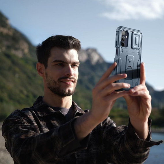 Θωρακισμένη θήκη για Samsung Galaxy A15, Dexnor Full Body (Two Frames), μπλε