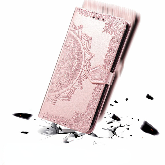 Θήκη με πτερύγιο για Infinix Note 40 Pro Plus, Mandala, ροζ rose gold