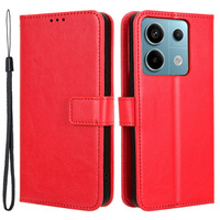 Θήκη με πτερύγιο για Xiaomi Redmi Note 13 Pro 5G, Crazy Horse Wallet, κόκκινη