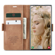θήκη CASEME για Samsung Galaxy S22 Ultra, Leather Wallet Case, καφέ
