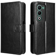 Θήκη με πτερύγιο για Oppo A5 5G / A5m, Crazy Horse Wallet, μαύρη