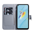 Θήκη με πτερύγιο για Oppo A17, Wallet flowers, μπλε