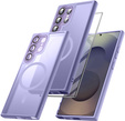 Θήκη για Samsung Galaxy S25 Ultra, για MagSafe, ERBORD Μatt Case, μωβ + Γυαλί οθόνης
