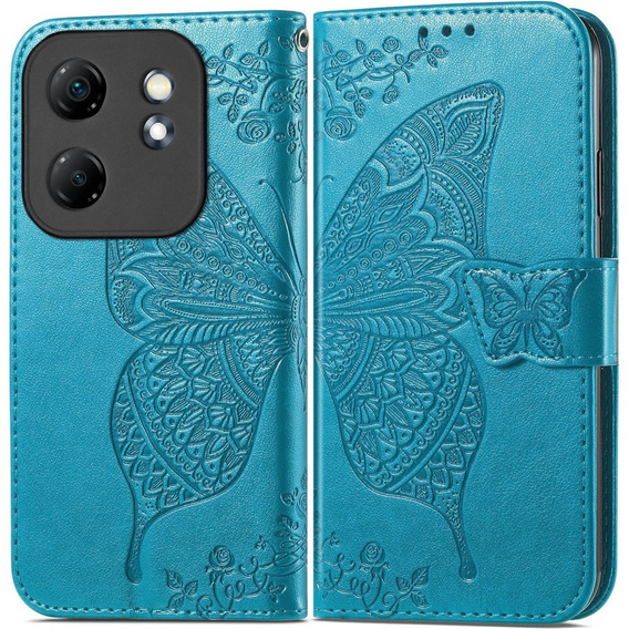 Θήκη με πτερύγιο για Infinix Hot 50i 4G, Butterfly, μπλε