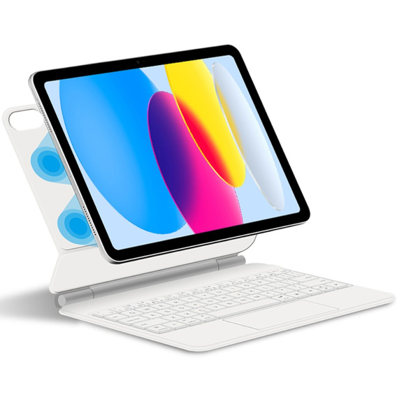 Θήκη πληκτρολογίου για iPad 10.9" 2022 (10 gen.) / iPad 11" 2025 A16 (11 gen.), Magnetic Keyboard Touchpad, λευκή
