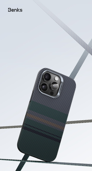 Θήκη BENKS Kevlar Magnetic Armor Pro Aurora 600D B062 για MagSafe για iPhone 15 Pro Max