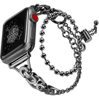 Γυναικείο βραχιόλι για Apple Watch 1/2/3/4/5/6/7/8/9/SE 38/40/41mm, Μαύρο