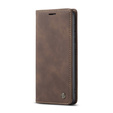 θήκη CASEME για Samsung Galaxy S21 FE, Leather Wallet Case, καφές