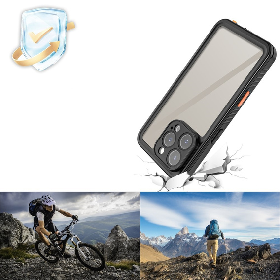 Αδιάβροχη θήκη IP68 για το iPhone 16 Pro Max, μαύρη