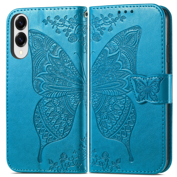 Θήκη με πτερύγιο για Samsung Galaxy S25 Edge, Butterfly, μπλε