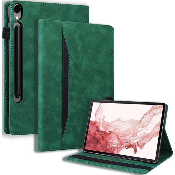 θήκη για Samsung Galaxy Tab S10 FE+ Plus, Classic, με υποδοχή γραφίδας, πράσινη