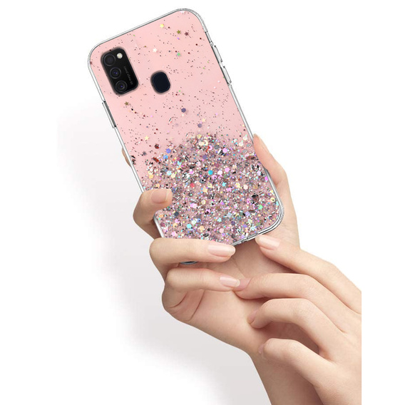 Θήκη για Samsung Galaxy M21, Glittery, ροζ