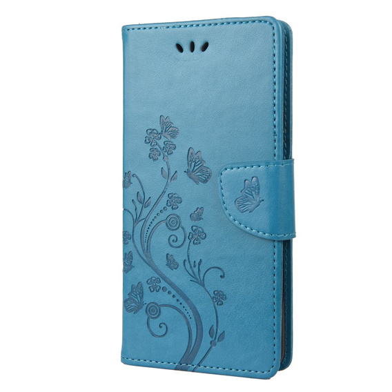 Θήκη με πτερύγιο για Oppo A17, Butterfly, μπλε
